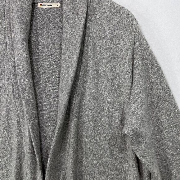 Marine Layer Cardigan Women L Quinn Duster Cardigan Frost Grey Open Long Soft - Picture 12 of 12